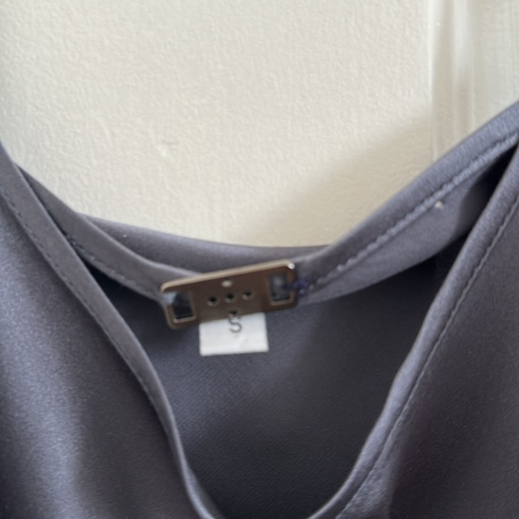 VACANCES Silk Slip Maxi Bias Cut Dress Grey Small - Picture 5 of 9